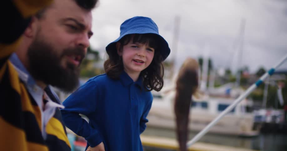 A man has caught a fish