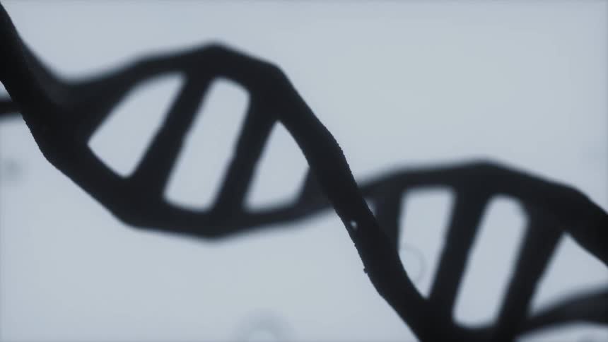 DNA helix molecule rotating underwater