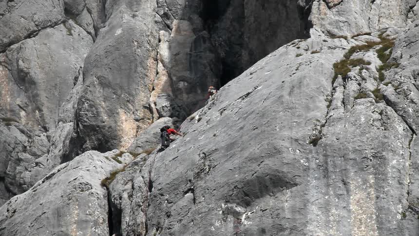 People climbing a mountain