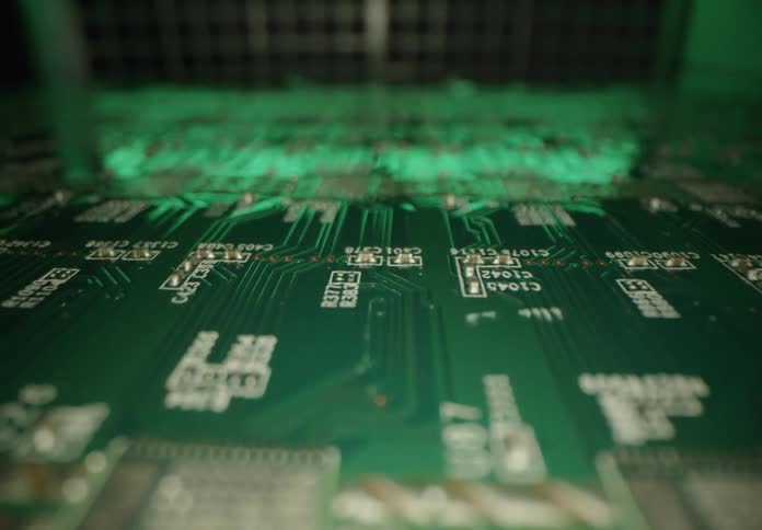 A close up of a computer circuit board
