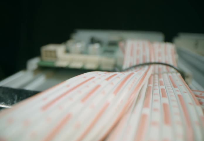 Close up of computer chip motherboard