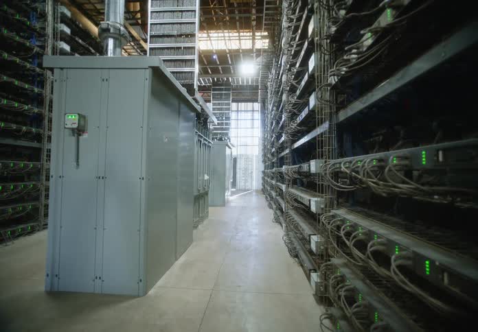 Slow dolly through server farm