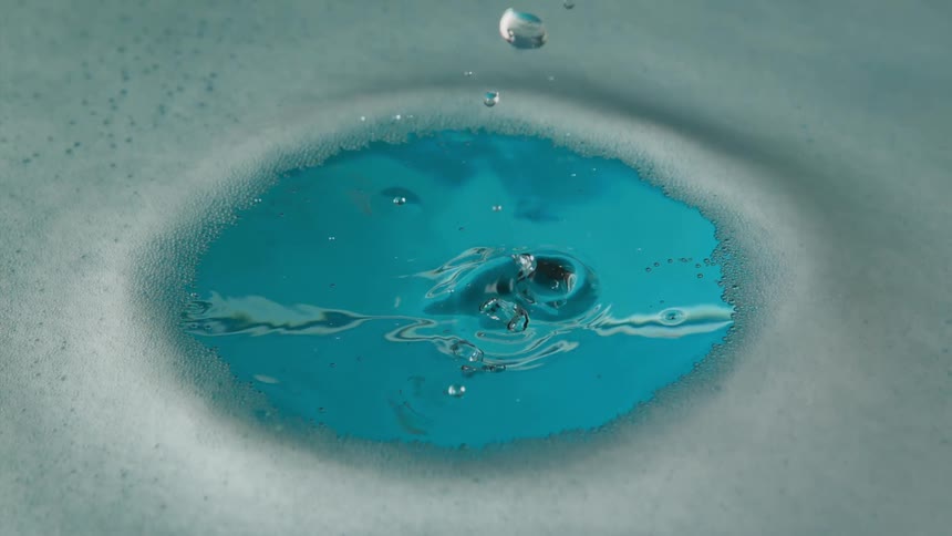 Water drops in the foam