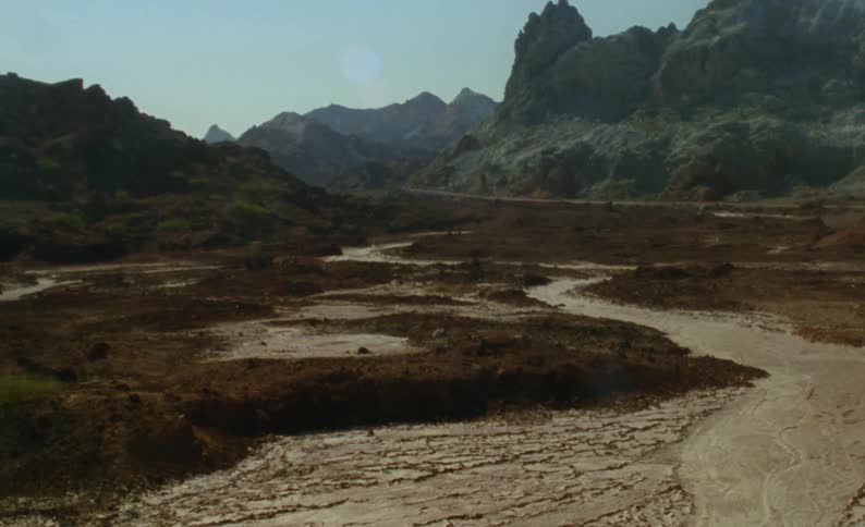 A mountain in a desert area