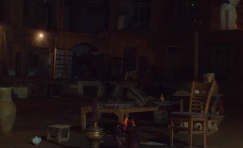 A small fire burns inside a home