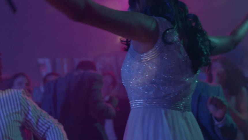Teenagers are dancing together