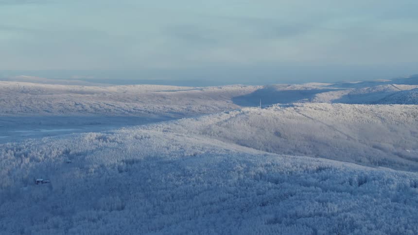 The mountains are covered with snow