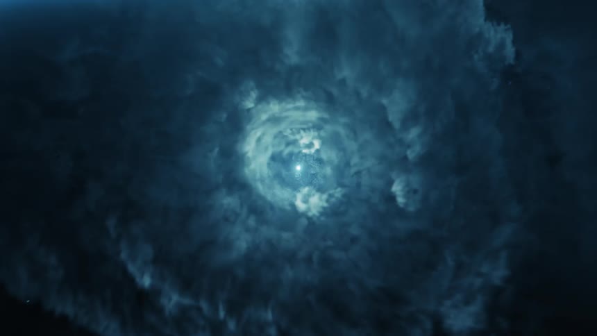 A swirling blue vortex