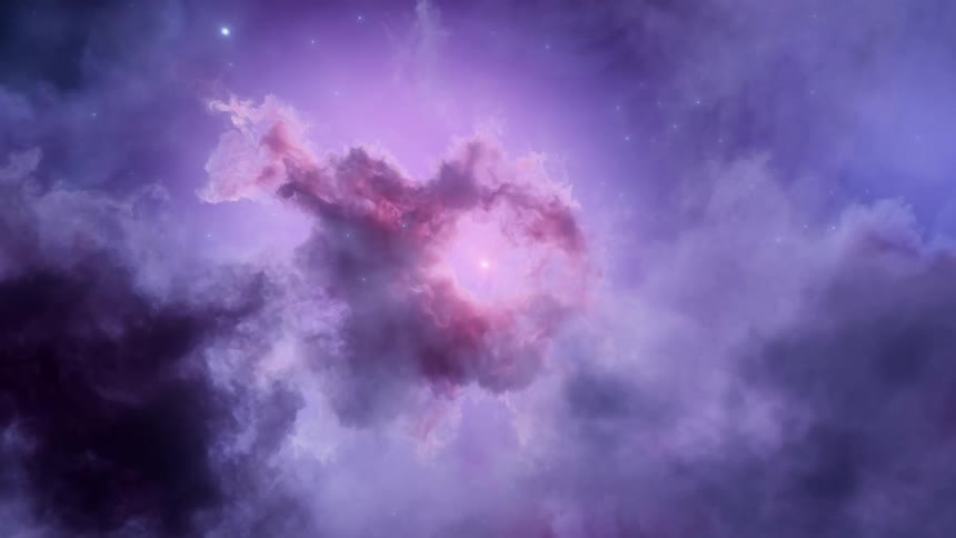 Clouds are all around the nebula