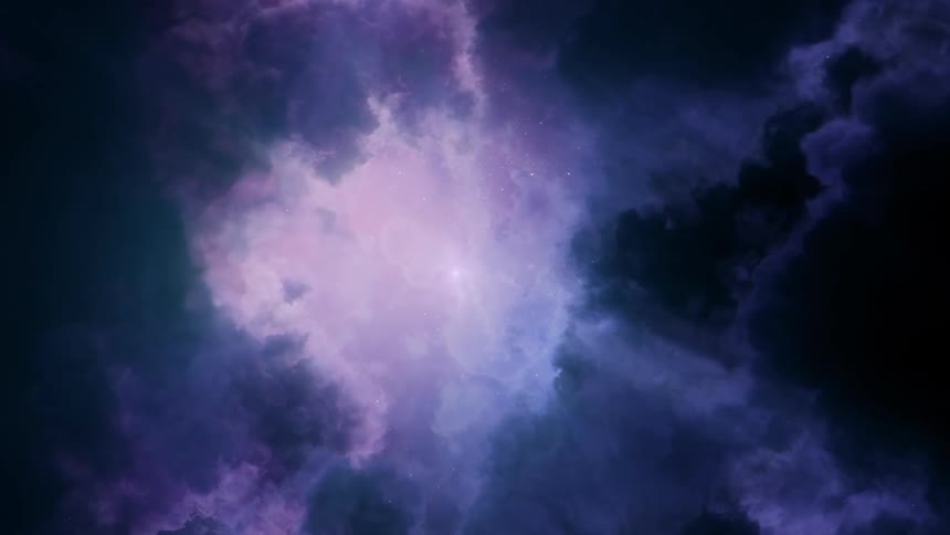 Clouds and stars in space at night
