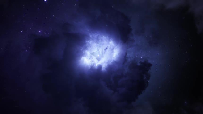 Glowing stars and astronomical objects in outer space