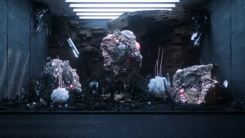 Alien objects are on display