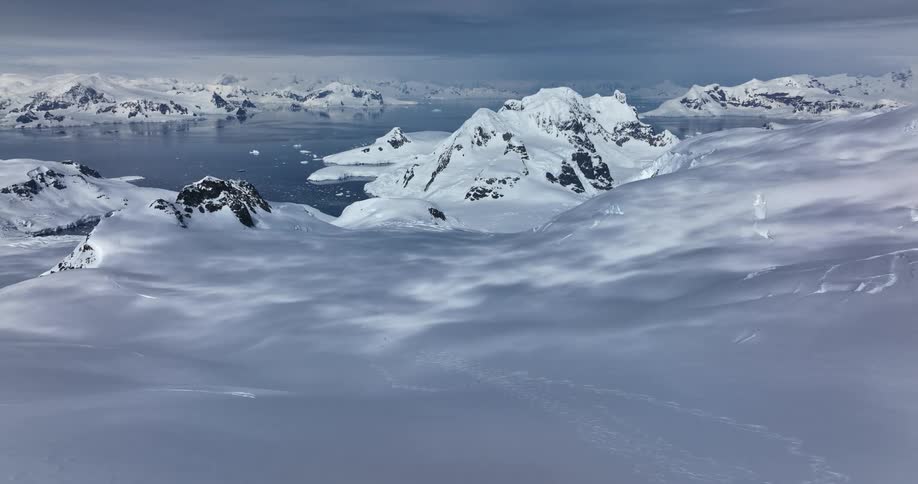 Landscape of large glacier in Antarctica
