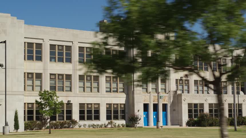 Orbiting shot of school