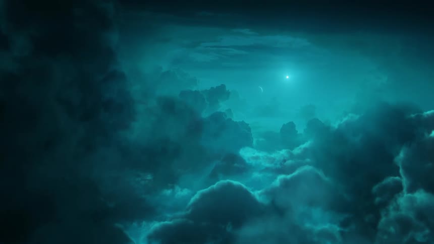 Layers of clouds on the planet Uranus