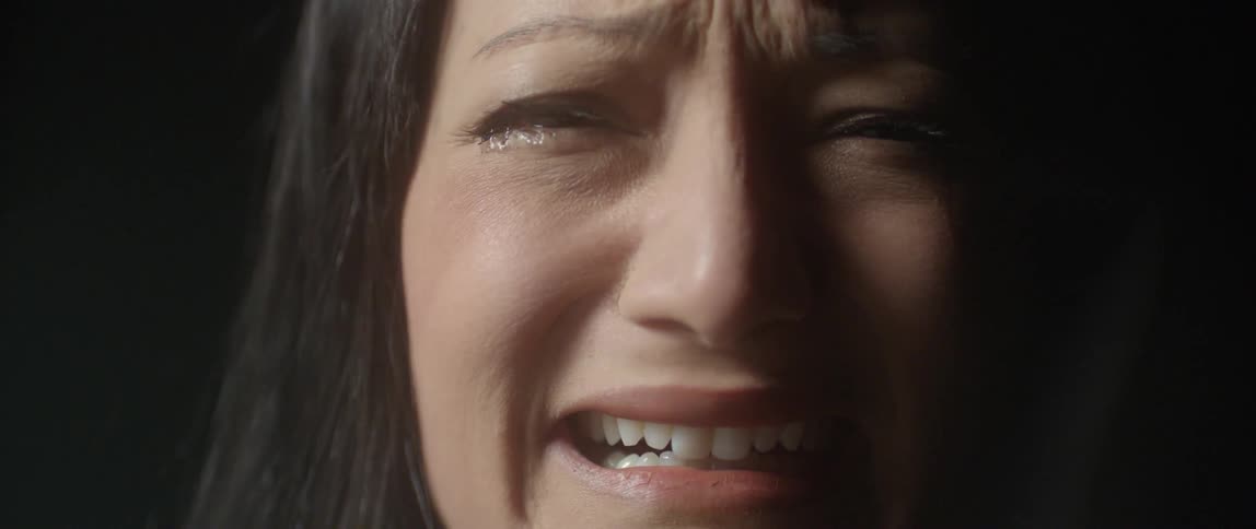 A woman is crying