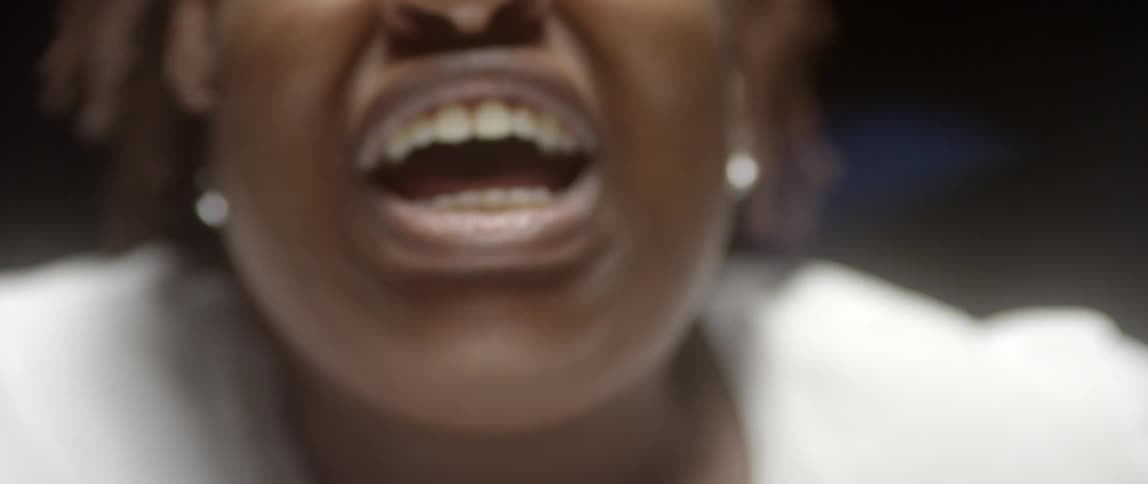 A woman screaming
