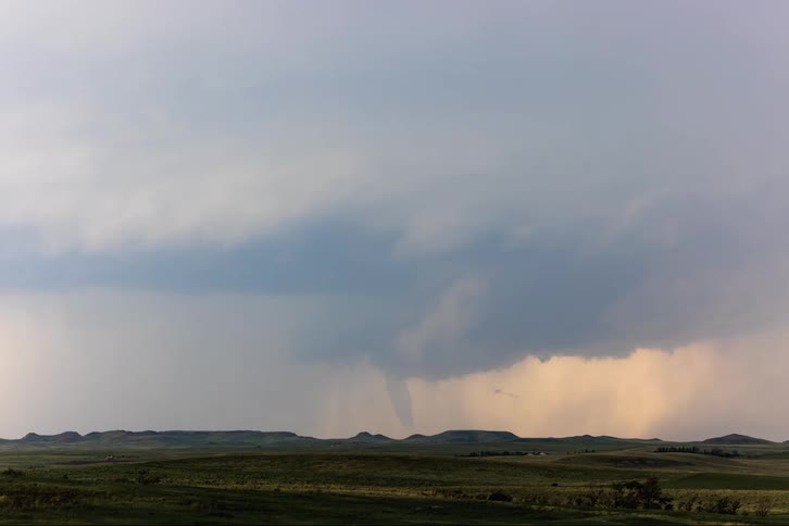 A distant tornado spinning