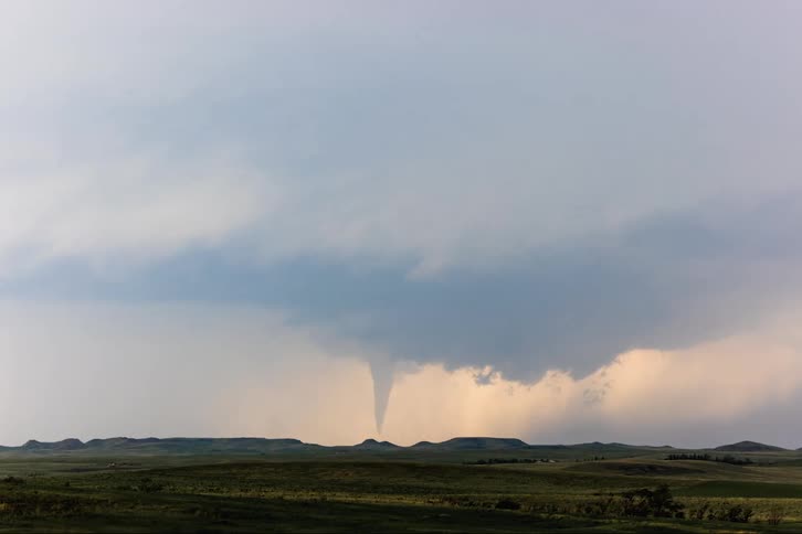 A tornado forms in North Dakota