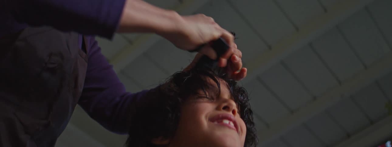 A child getting a haircut