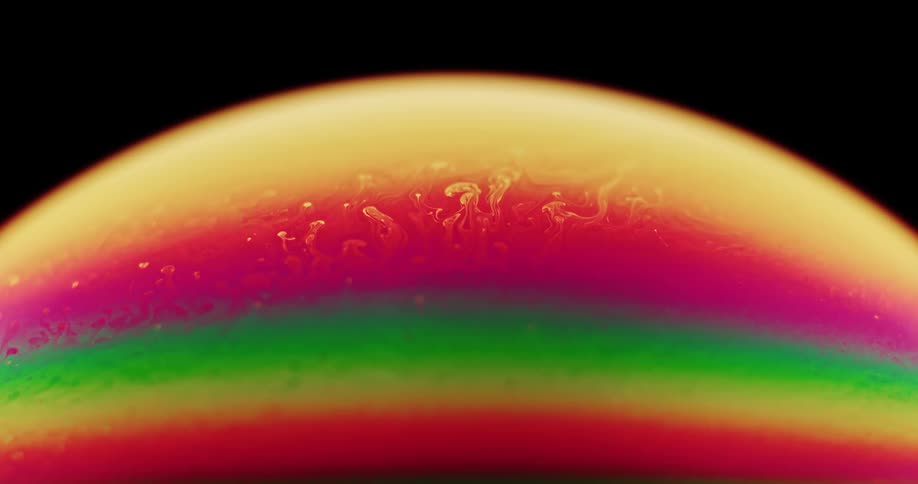 A bubble of shifting colors