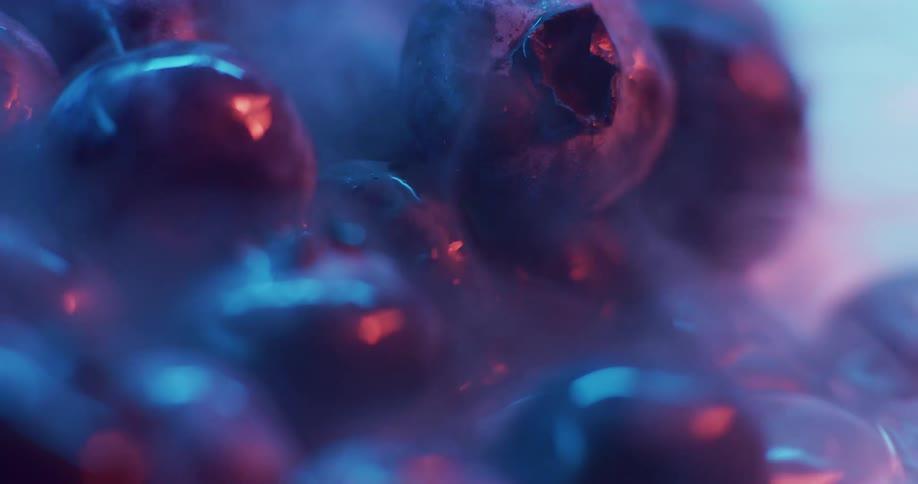 A boiling grape fruit emitting smoke