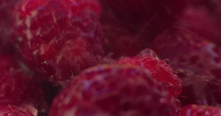 A boiling strawberry in water