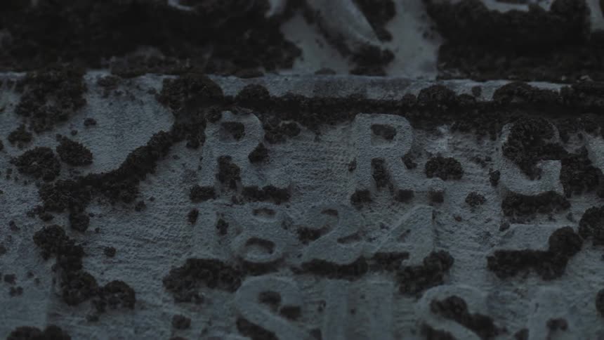 A moss covered gravestone