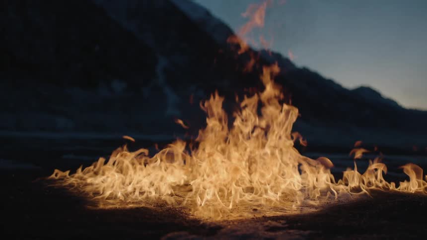 A fire on a beach