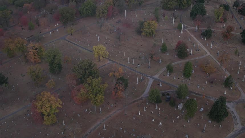A cemetery in fall