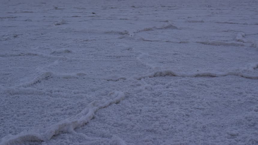 Flat, frosty ground