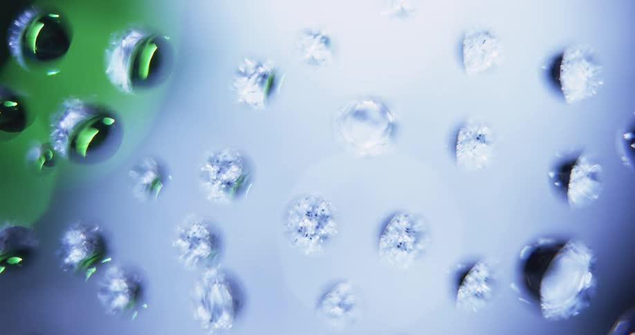 Drops of water are on the glass