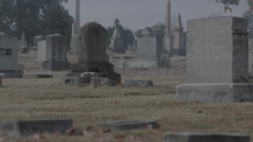 An old cemetery on a cloudy day
