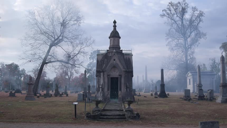 A crypt in a cemetery