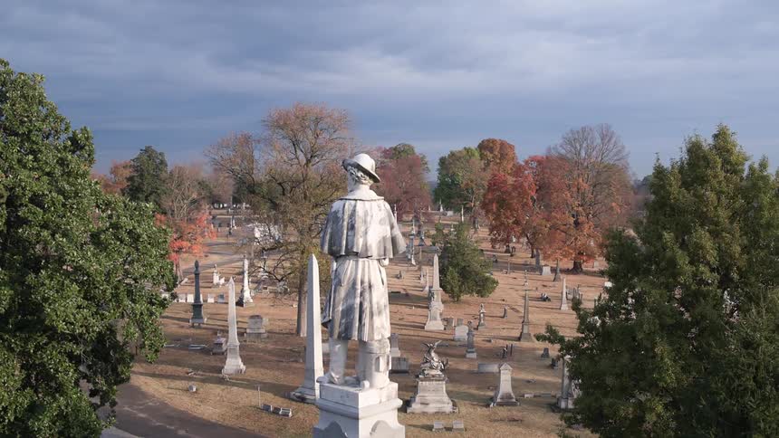 A cemetery during the day