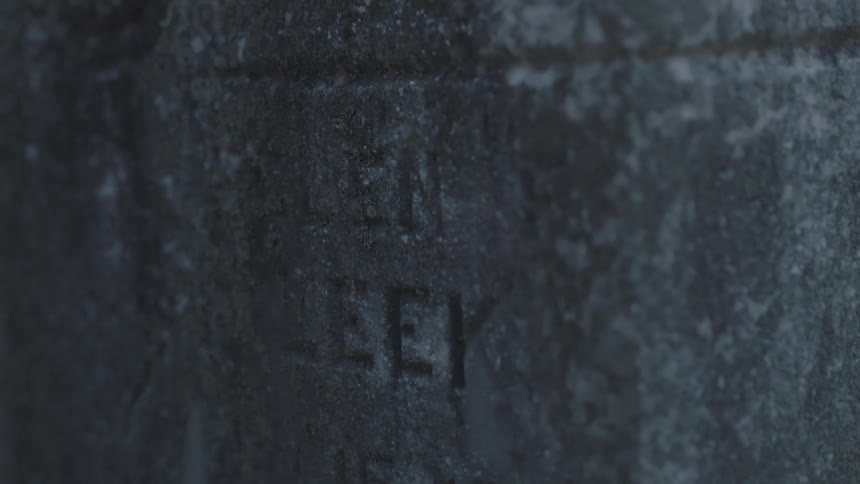 A weathered gravestone