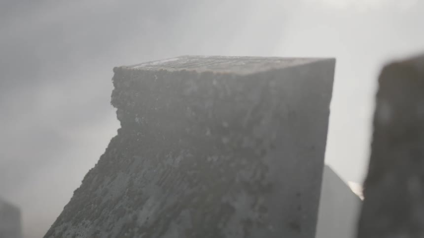 Moss covered gravestones on a foggy day