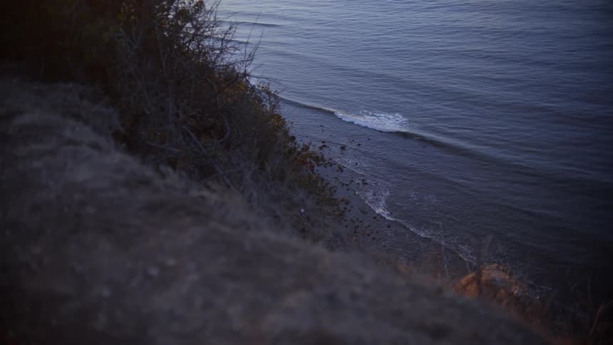 The waves hit the shore