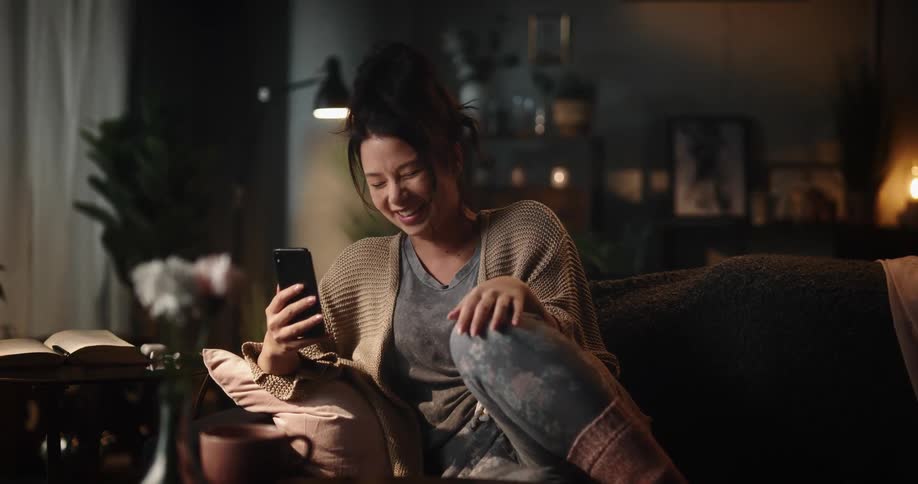 A woman talking on a smartphone