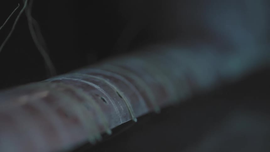 A wooden instrument is blurry
