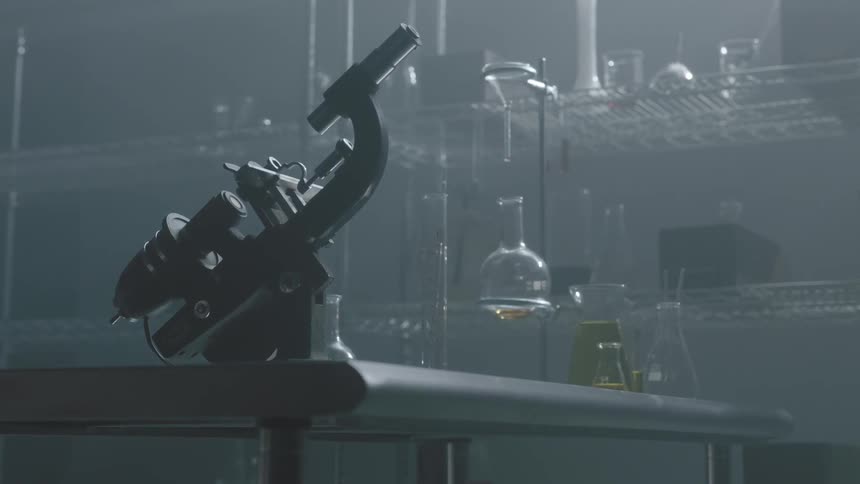 A microscope in a lab