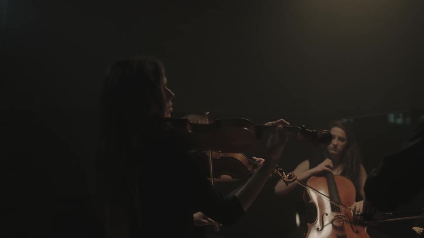 People are playing instruments together