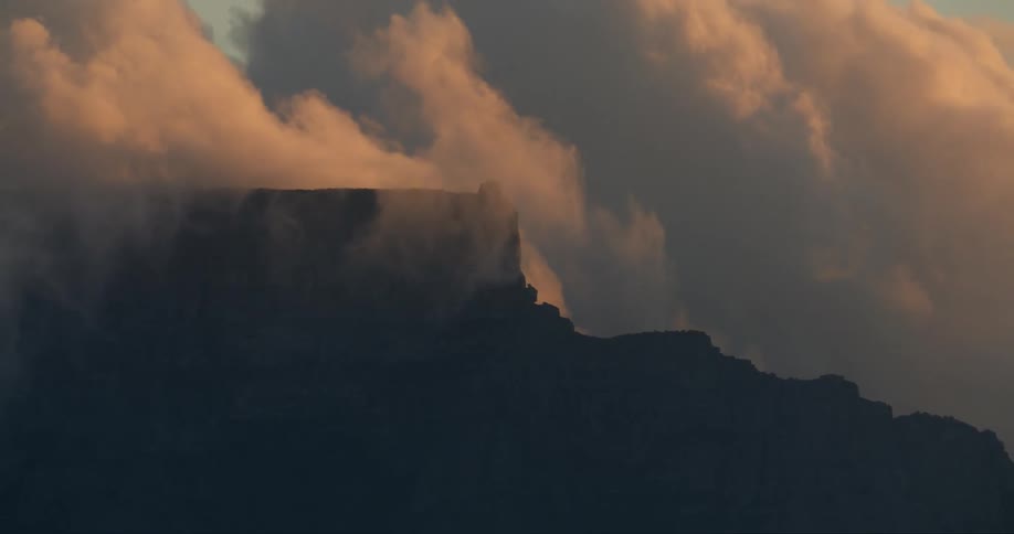Clouds floating above a rocky landscape in nature