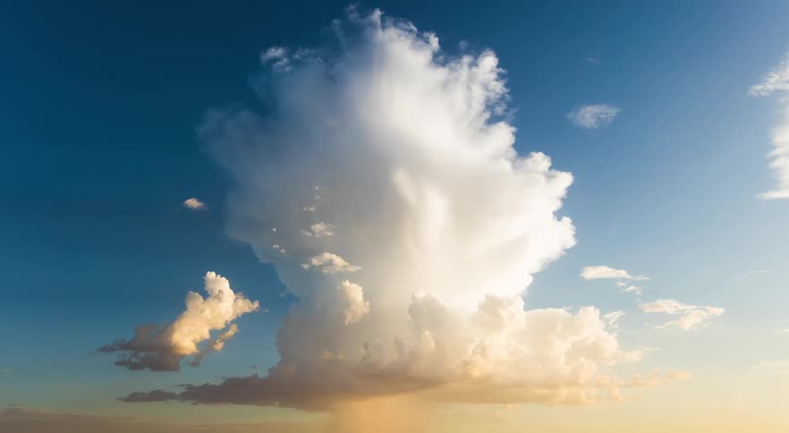 A cloudy storm forming over a landscape