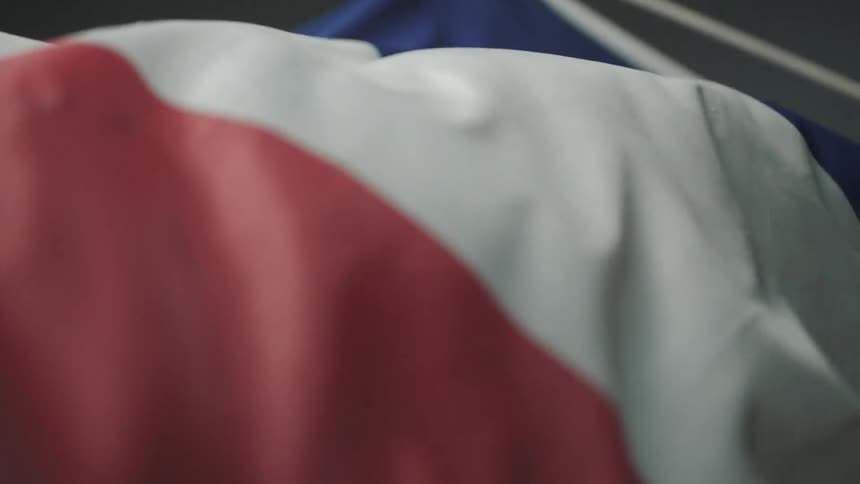 A flag is waving around