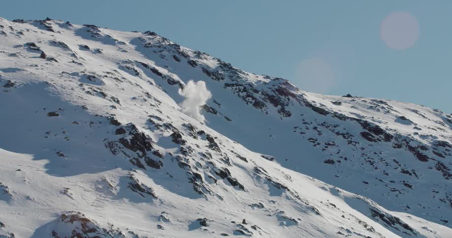 A small explosion happens on the mountain