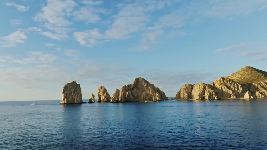A view of an ocean during midday is displayed