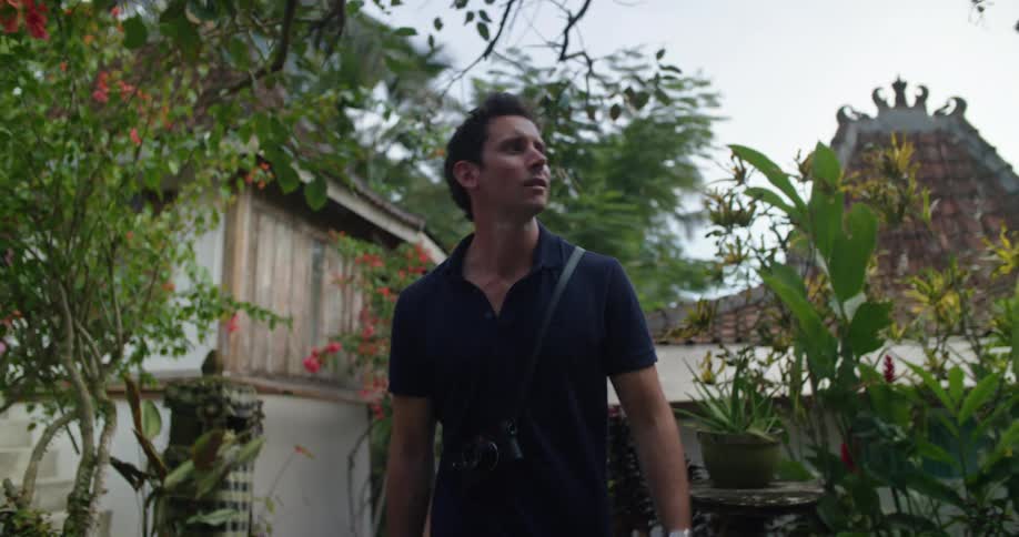 A man is touring the village