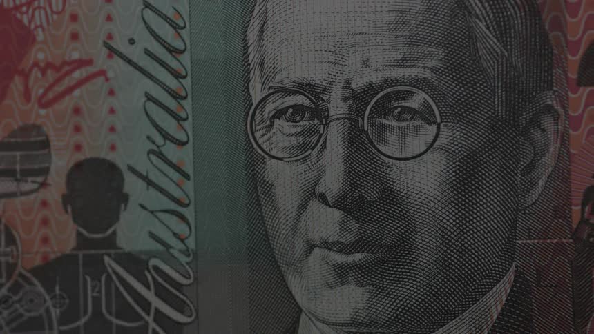 Close up of australian paper currency