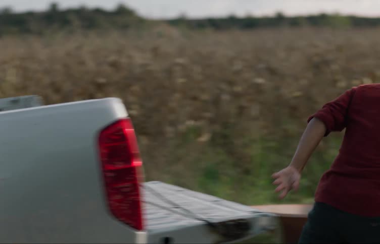 A man runs to put his injured dog in the truck